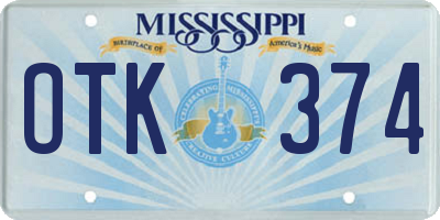 MS license plate OTK374