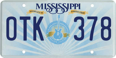 MS license plate OTK378