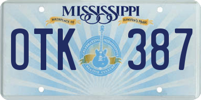 MS license plate OTK387