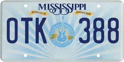 MS license plate OTK388