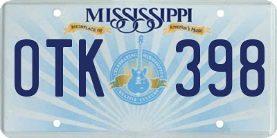 MS license plate OTK398