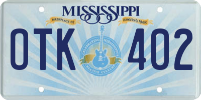 MS license plate OTK402