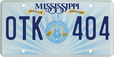 MS license plate OTK404
