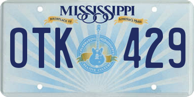 MS license plate OTK429