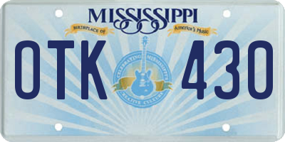 MS license plate OTK430