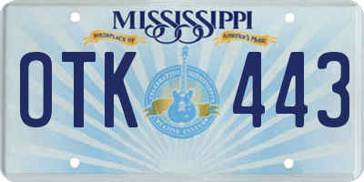 MS license plate OTK443