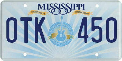 MS license plate OTK450