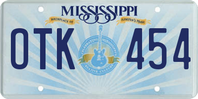 MS license plate OTK454