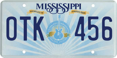 MS license plate OTK456