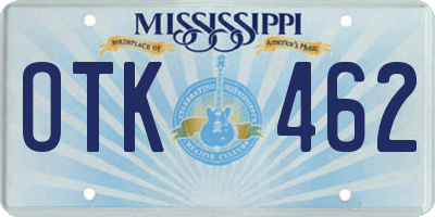 MS license plate OTK462