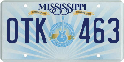MS license plate OTK463