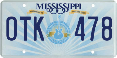 MS license plate OTK478