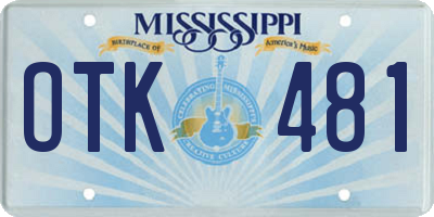 MS license plate OTK481