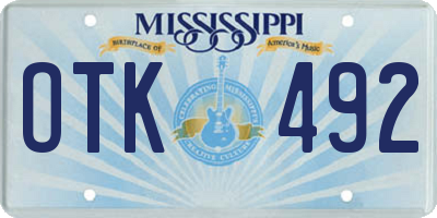 MS license plate OTK492