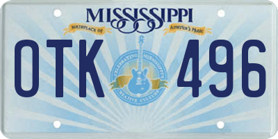 MS license plate OTK496