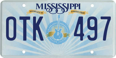 MS license plate OTK497