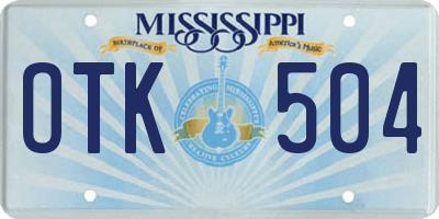 MS license plate OTK504