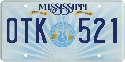 MS license plate OTK521
