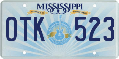 MS license plate OTK523