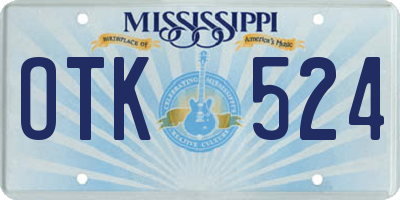 MS license plate OTK524