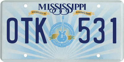 MS license plate OTK531
