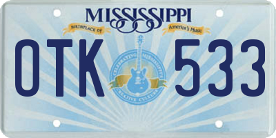 MS license plate OTK533
