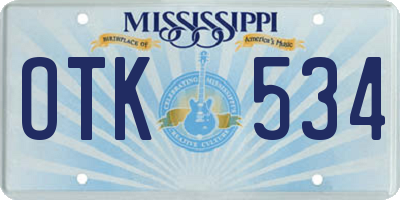 MS license plate OTK534