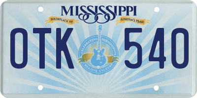 MS license plate OTK540