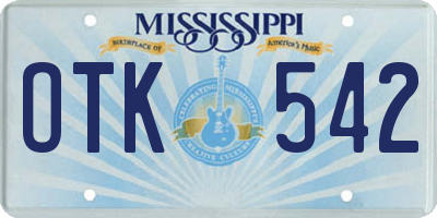 MS license plate OTK542