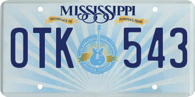 MS license plate OTK543