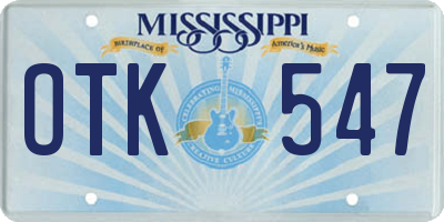 MS license plate OTK547