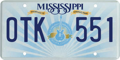 MS license plate OTK551