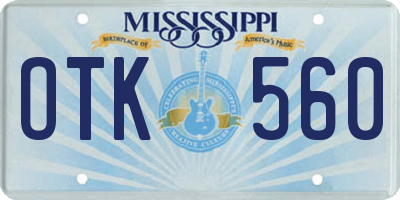MS license plate OTK560