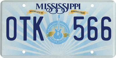 MS license plate OTK566