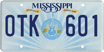 MS license plate OTK601