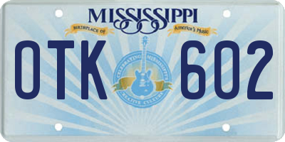 MS license plate OTK602