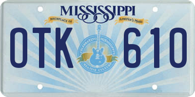 MS license plate OTK610
