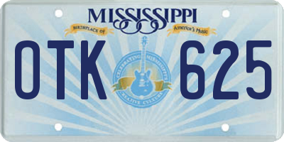 MS license plate OTK625