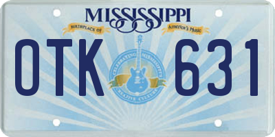 MS license plate OTK631