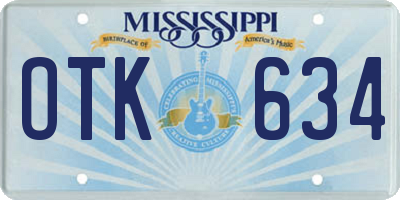 MS license plate OTK634