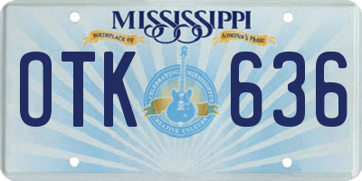 MS license plate OTK636