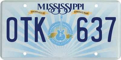 MS license plate OTK637