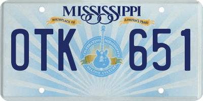 MS license plate OTK651