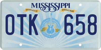 MS license plate OTK658