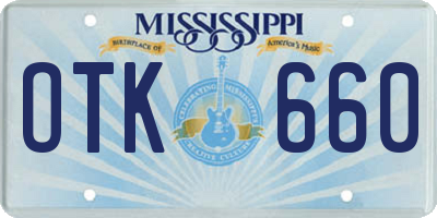 MS license plate OTK660