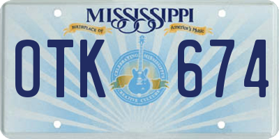 MS license plate OTK674