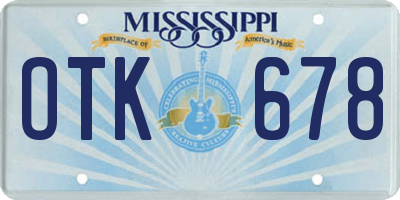 MS license plate OTK678