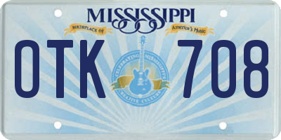 MS license plate OTK708