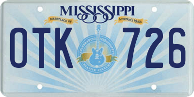 MS license plate OTK726