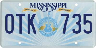 MS license plate OTK735